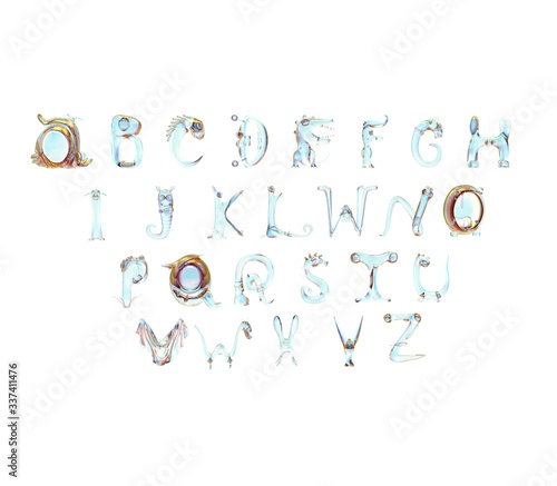 3d illustration of the child alphabet