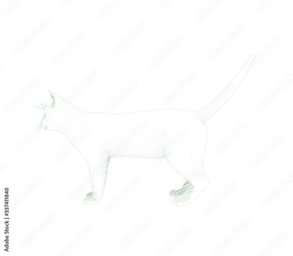 3d illustration of the cat