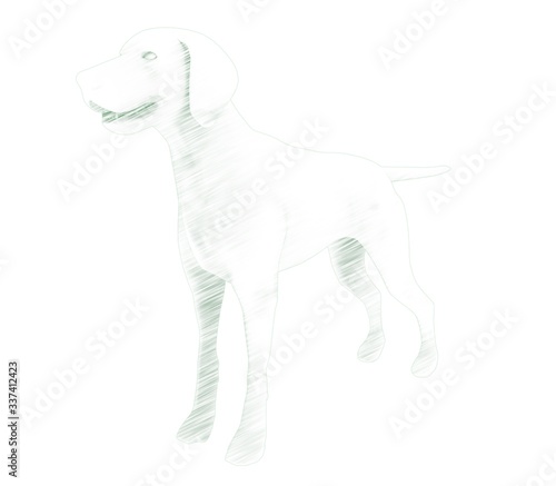 3d illustration of the dog
