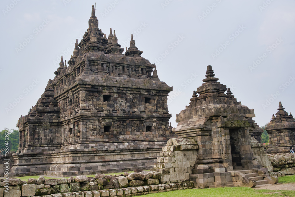 Ancient Hindu stone temple in Yogjakarta in Indonesia