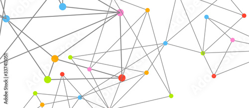 Line points connections, triangular technology design. Abstract geometric background