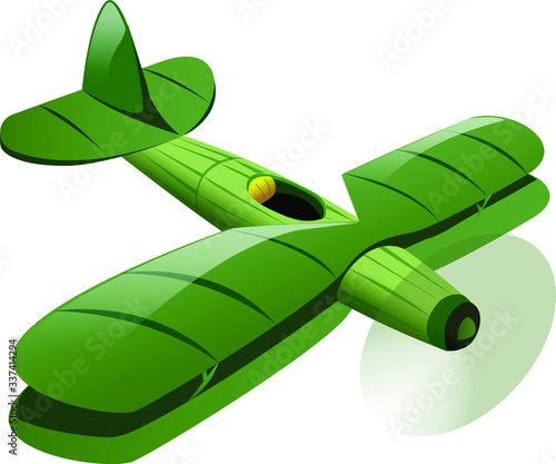 Avioneta verde antigua, probablemente de la segunda guerra mundial