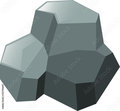 Piedra gris vectorial perspectiva isométrica