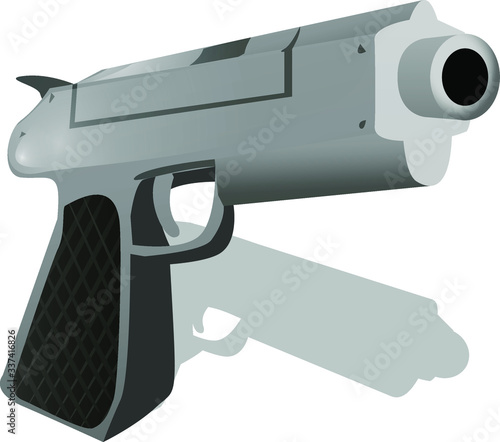 Pistola de metal con cualta negra