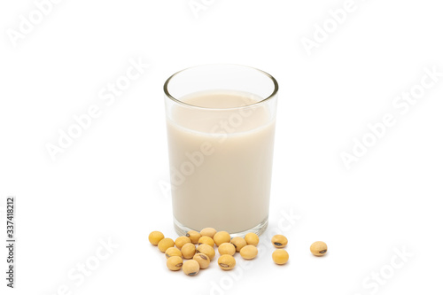 Soy milk isolated on white background.