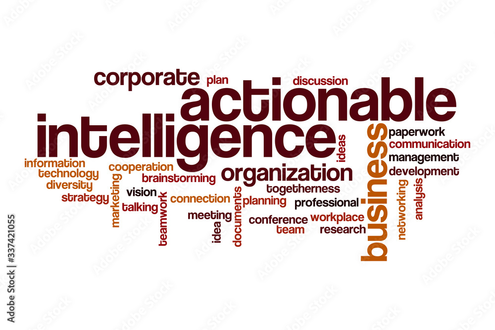 Actionable intelligence word cloud concept Actionable intelligence word cloud concept