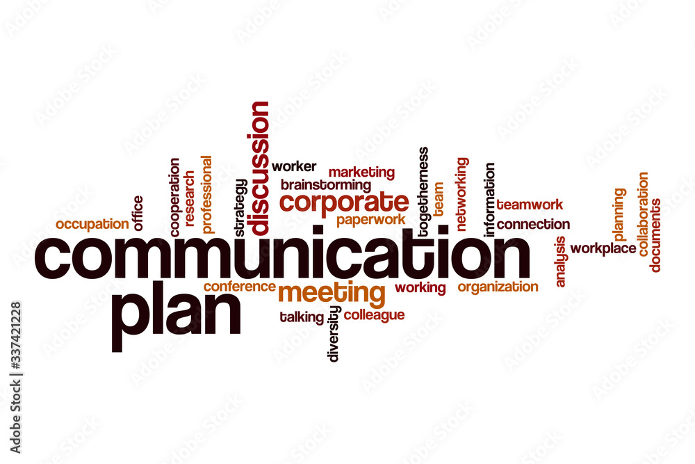 Communication plan word cloud concept