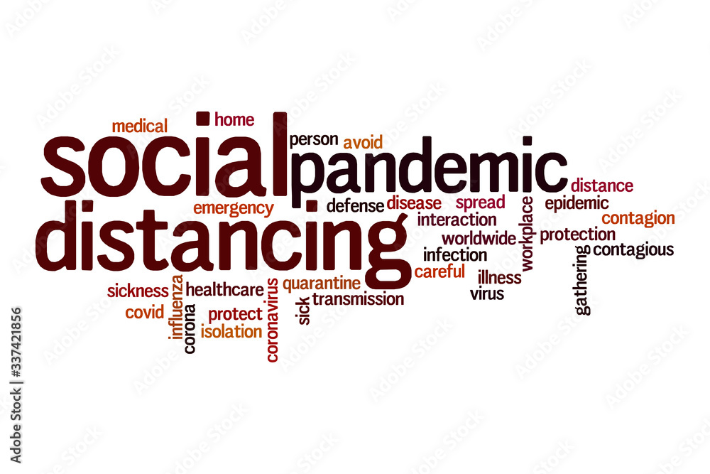Social distancing word cloud concept Social distancing word cloud concept