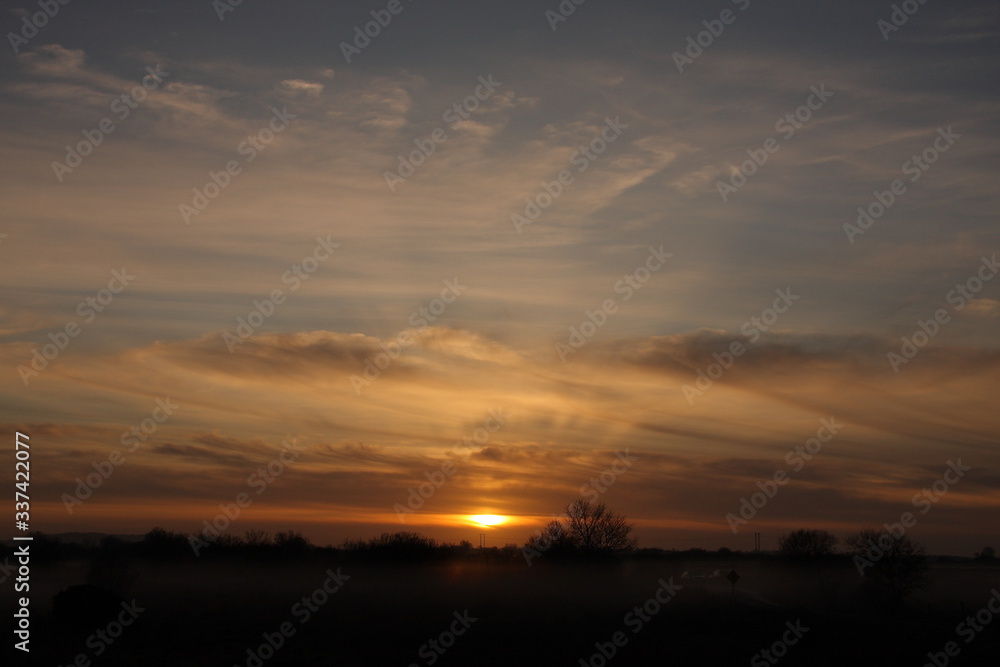 Scenic View Of Silhouette Landscape Against Sky During Sunset