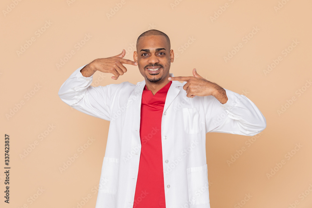 African doctor wearing a lab coat African doctor wearing a lab coat