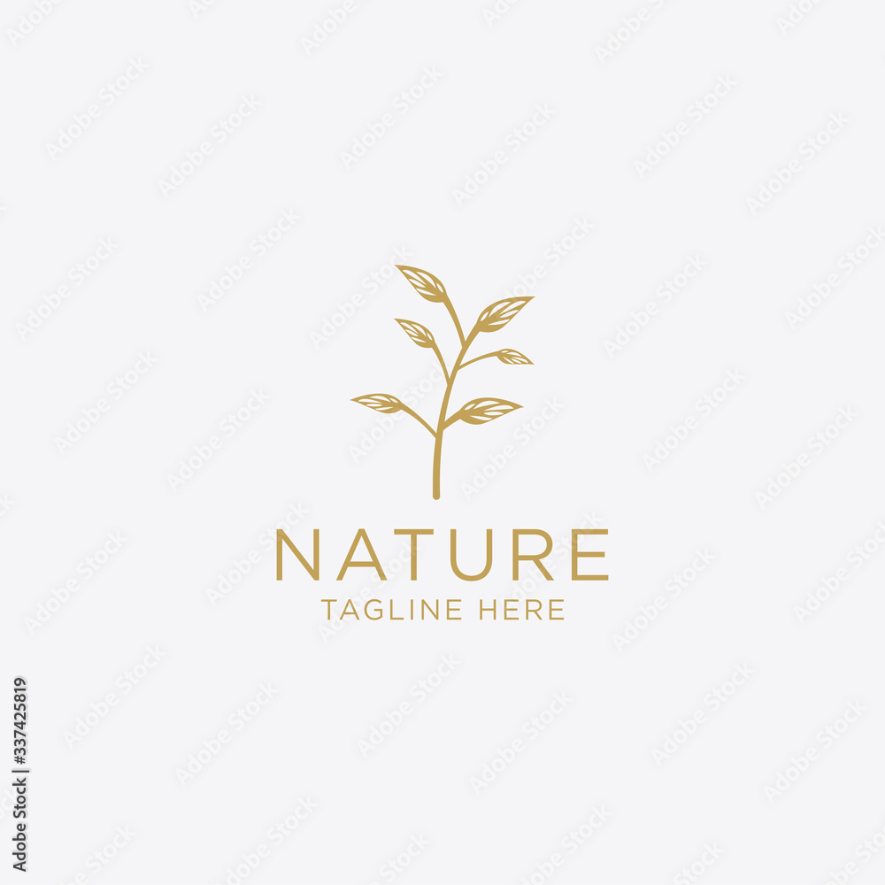 nature linear logo icon template vector nature linear logo icon template vector