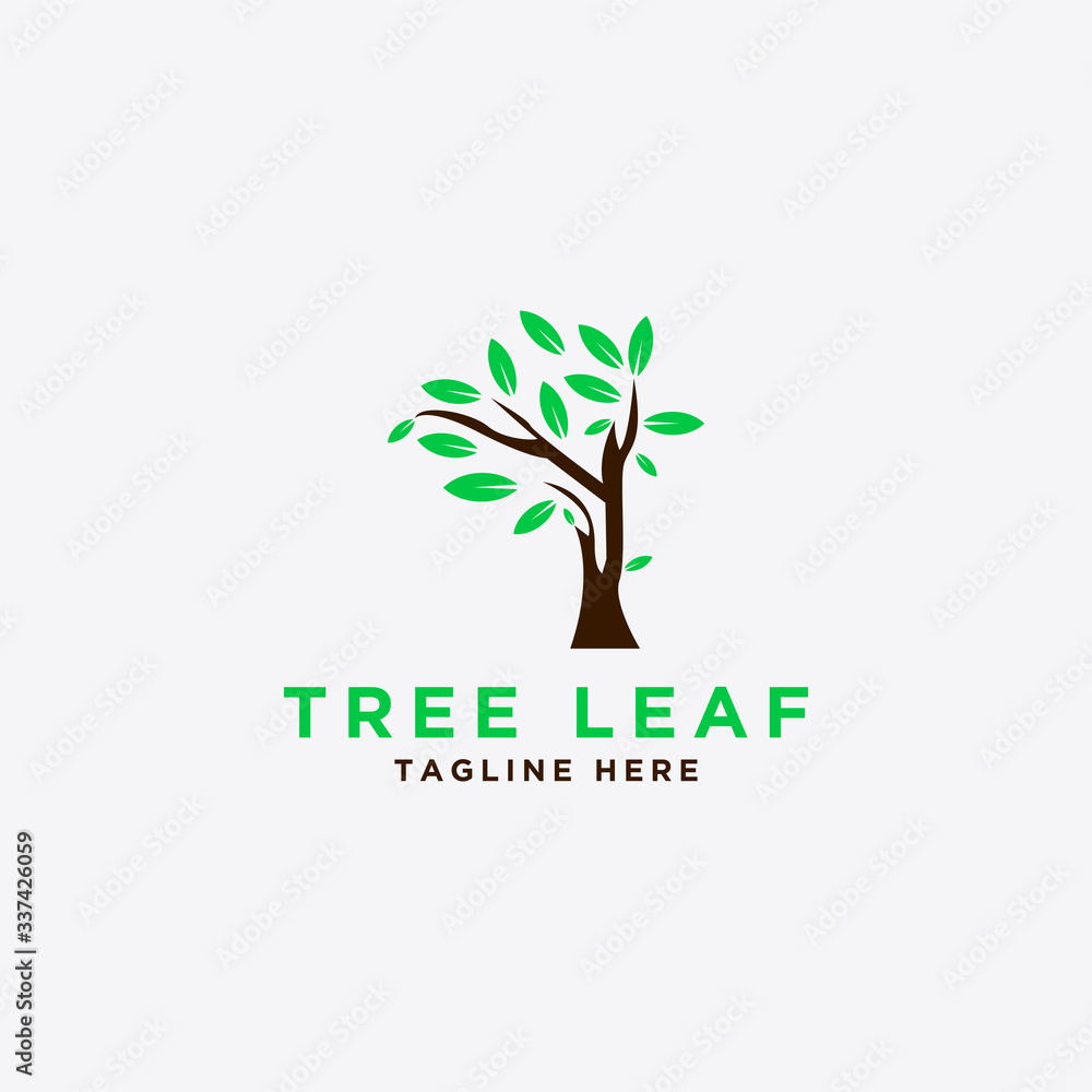 Obraz premium tree and leaf logo design - vector