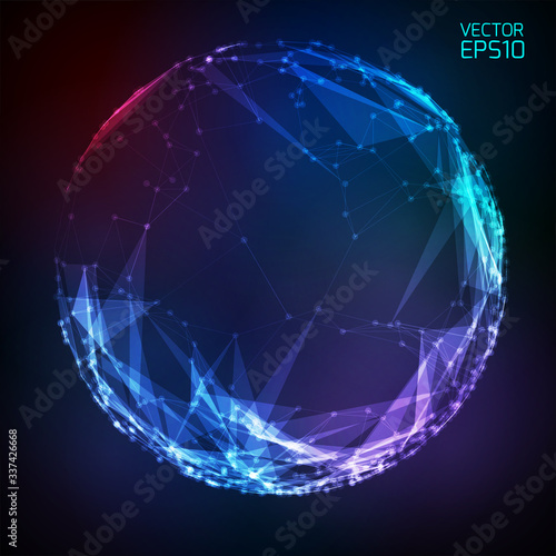 Abstract vector background. Futuristic style card. Elegant background for business presentations. Lines, point, planes in 3d space.
