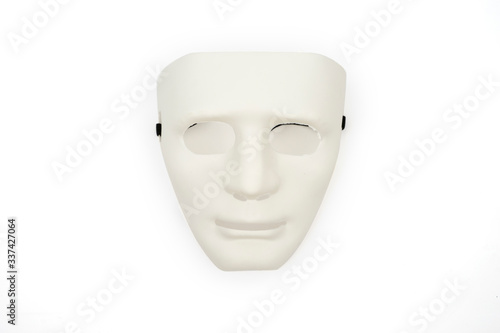 Plastic mask on white background