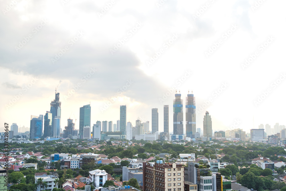 Aerial view of Jakarta city in Indonesia
