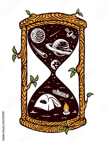 Natural hourglass illustration