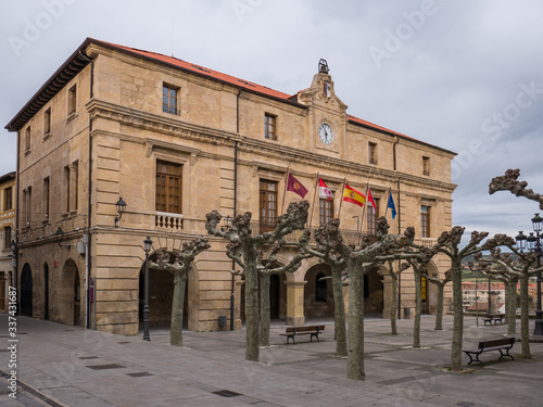 Town hall ("Casa Consistorial") of Medina de Pomar, Province of Burgos, Castile-Leon, Spain