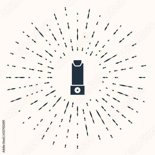 Grey Inhaler icon isolated on beige background. Breather for cough relief, inhalation, allergic patient. Abstract circle random dots. Vector Illustration