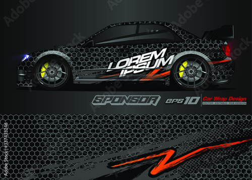abstract background vector for racing car wrap design and vehicle livery 
