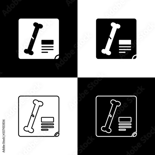 Set X-ray shots icon isolated on black and white background.  Vector Illustration