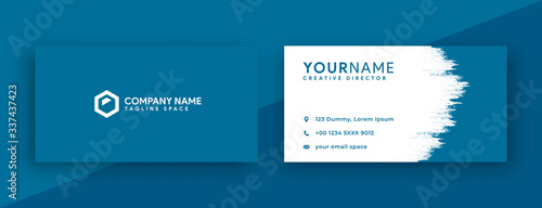 modern business card design. blue business card design . new 2020 color trend , mosaic blue business card template color