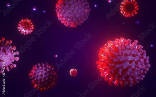 COVID-19 Virus Illustration - 3D Render © Fred