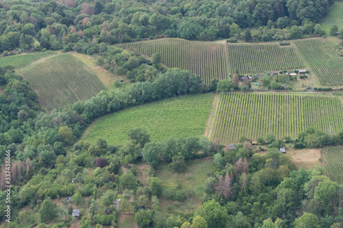 Luftbild: Wald- und Wiesen-Landschaft an der hessischen Bergstrasse photo