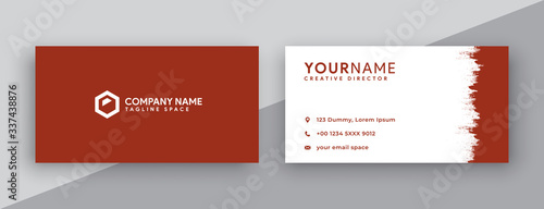 red business card template, business card design with new 2020 color trend red cinnamon stick , awesome color trend 2020