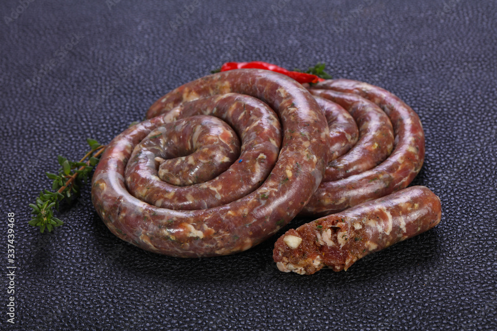 Fototapeta premium Raw lamb sausages