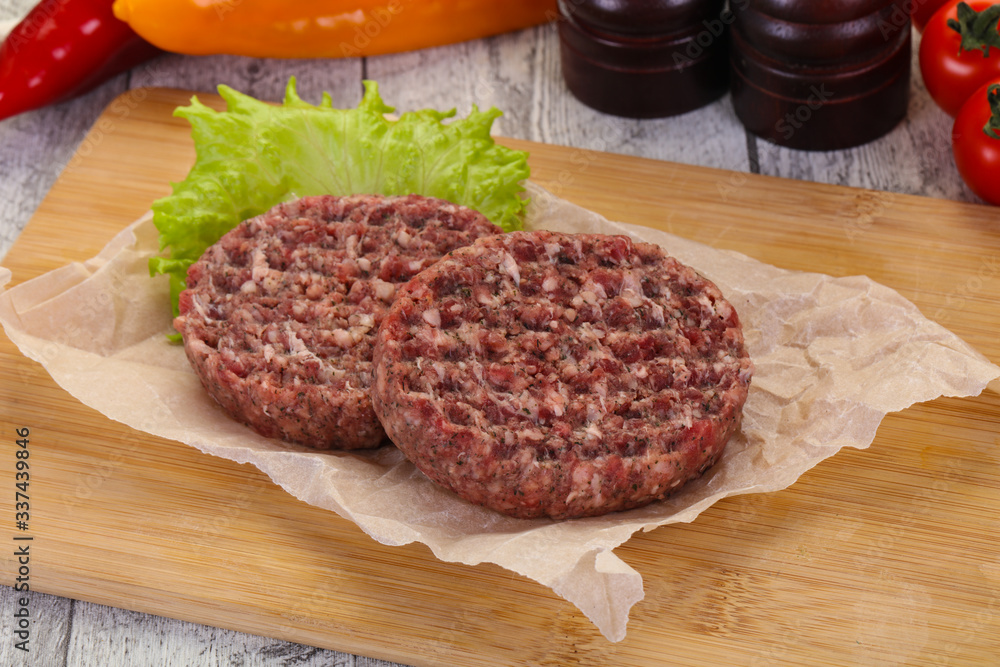 Raw burger cutlet Raw burger cutlet