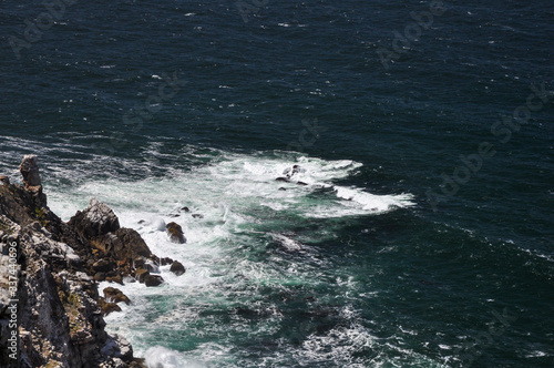View of the coast at the cape of Good Hope, South Africa on a sunny day