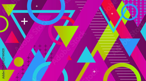 Abstract Colorful Geometric Shapes and Patterns Background