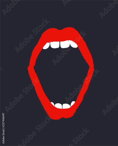 red lips illustration