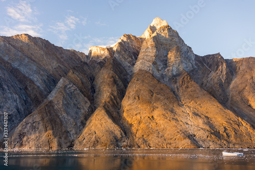 Greenland landscape with beautiful coloured rocks.