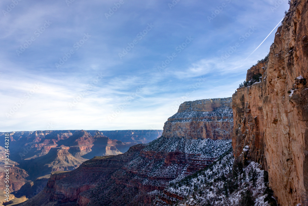 Grand Canyon South Rim in winter journey traveller USA American nature