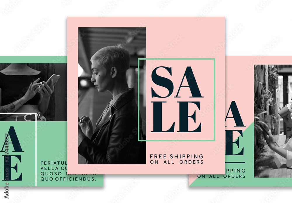 Slaes Posts Examples Sale Social Media Post Layouts Stock Template | Adobe Stock