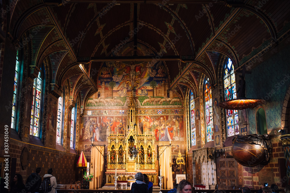 Fototapeta premium The Basilica of the Holy Blood in Market Square Bruges, Belgium, a UNESCO World Heritage Site.