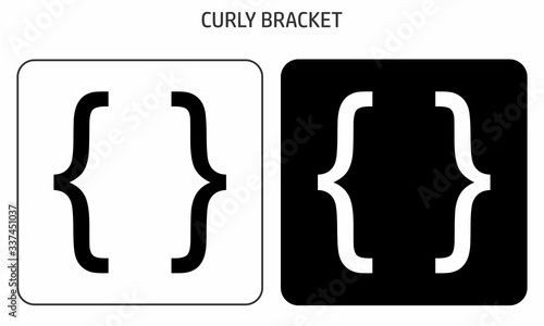 The black and white Curly bracket icons