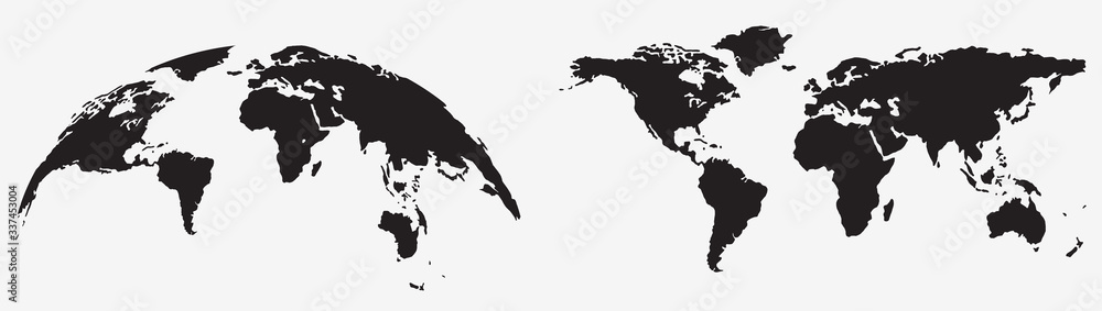 World map globe isolated. Earth globe. World map globe Isolated on white background - stock vector.
