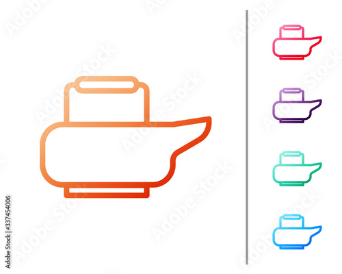 Red line Bedpan icon isolated on white background. Toilet for bedridden patients. Set color icons. Vector Illustration