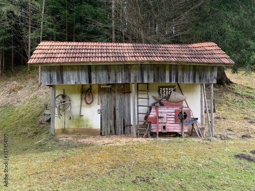 Old cozy village house barn photo