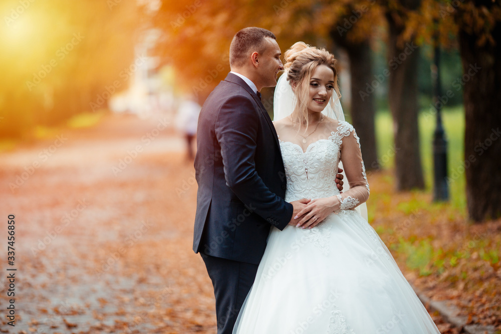 Happy bride and groom after wedding ceremony Happy bride and groom after wedding ceremony