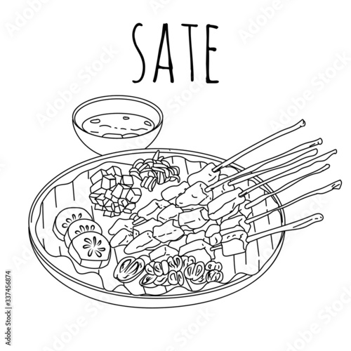 Sate Food Vector Indonesia Illustration