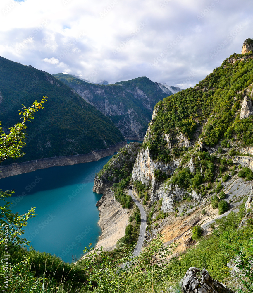 Piva Lake(Pivsko Jesero) in Montenegro.