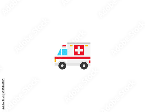Ambulance vector flat icon. Isolated First aid medical car emoji illustration 