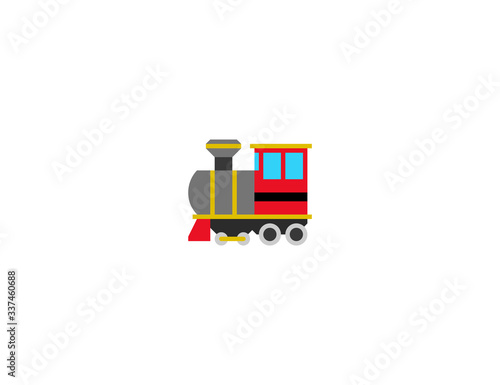 Locomotive vector flat icon. Isolated Locomotive train emoji illustration 