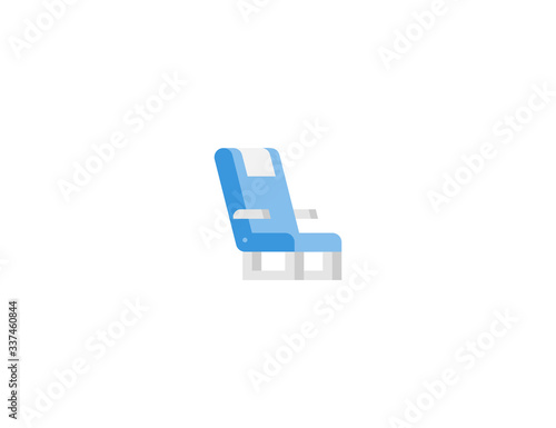 Airplane Seat vector flat icon. Isolated transport, train, bus seat emoji illustration 