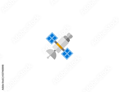 Satellite vector flat icon. Isolated space satellite emoji illustration 