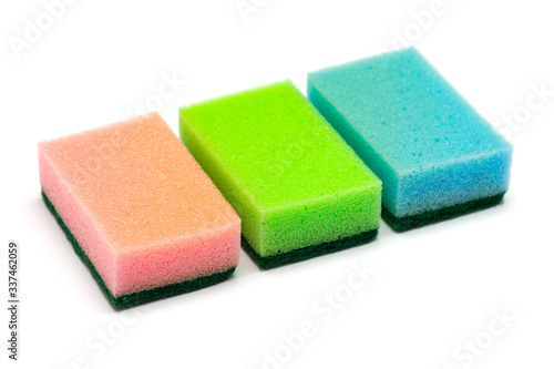 washcloths sponges on a white background