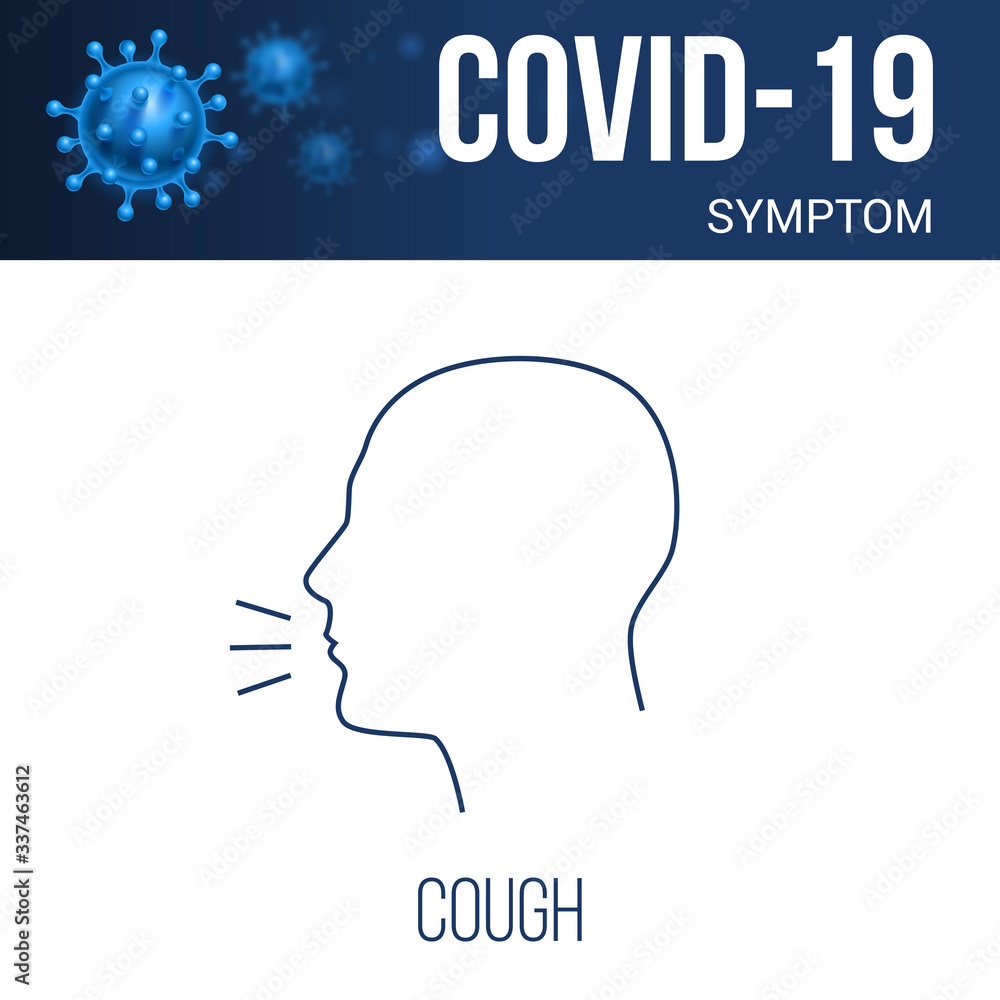 Coronavirus Symptoms Icon. Cough Linear Symbol Design from Diseases Collection. Simple Outline Element Illustration on White Background Coronavirus Symptoms Icon. Cough Linear Symbol Design from Diseases Collection. Simple Outline Element Illustration on White Background